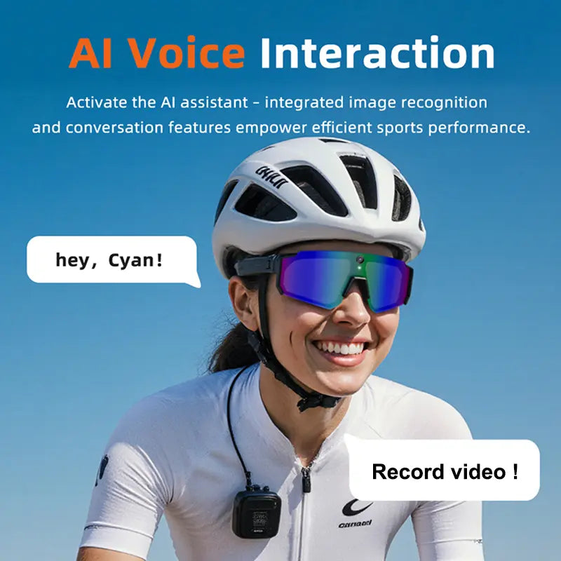 2K Smart Sports Sunglasses with Camera, Bluetooth Audio & AI Assistant